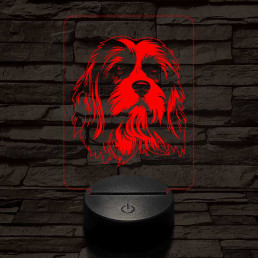 Kis oroszlánkutya (lowchen, löwchen) 7 színű 3D led lámpa