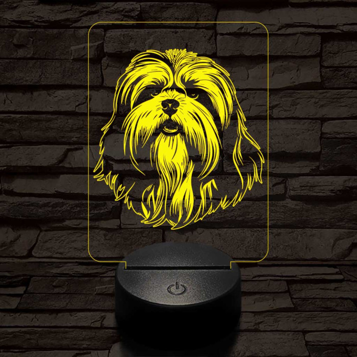 lhasa apso 7 színű 3D led lámpa