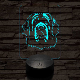 Leonbergi kutya 7 színű 3D led lámpa