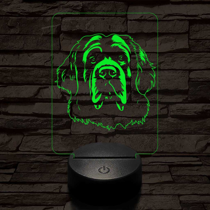 Leonbergi kutya 7 színű 3D led lámpa