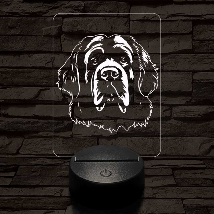 Leonbergi kutya 7 színű 3D led lámpa