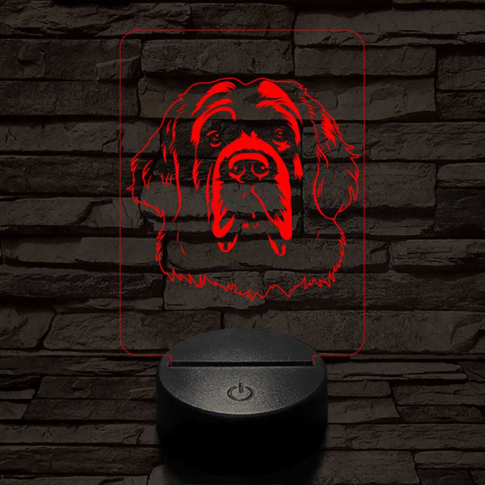 Leonbergi kutya 7 színű 3D led lámpa