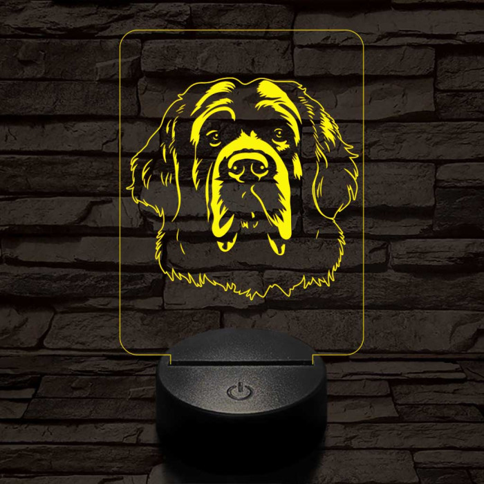 Leonbergi kutya 7 színű 3D led lámpa