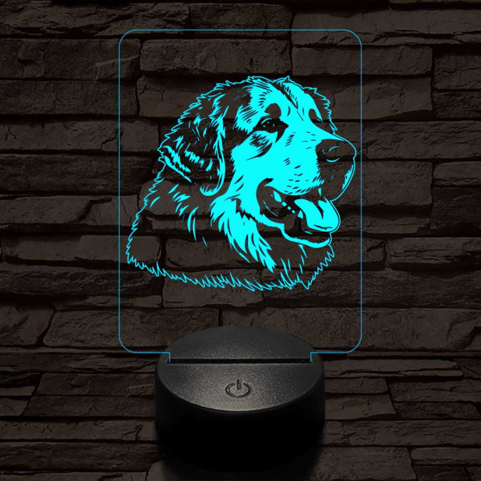 Kuvasz 7 színű 3D led lámpa