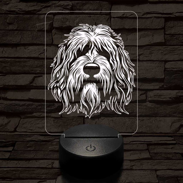Komondor 7 színű 3D led lámpa