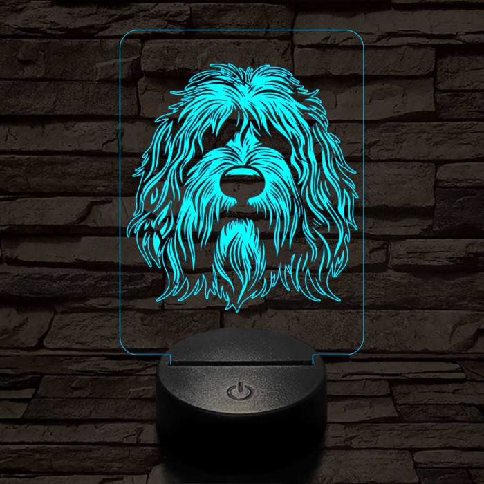 Komondor 7 színű 3D led lámpa