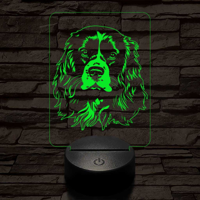 Cavarlier king charles spániel 7 színű 3D led lámpa
