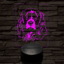 Cavarlier king charles spániel 7 színű 3D led lámpa