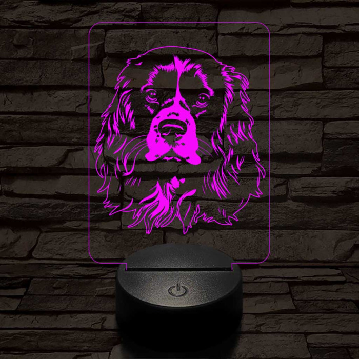 Cavarlier king charles spániel 7 színű 3D led lámpa