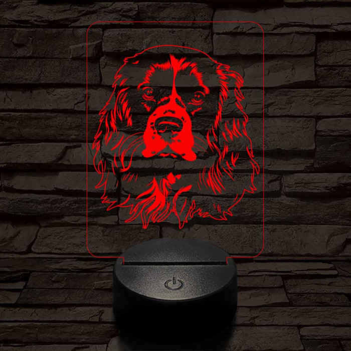 Cavarlier king charles spániel 7 színű 3D led lámpa