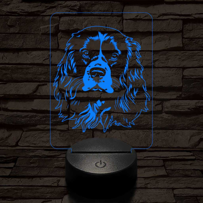 Cavarlier king charles spániel 7 színű 3D led lámpa