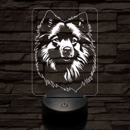 Keeshond 7 színű 3D led lámpa