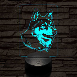 Japán akita 7 színű 3D led lámpa