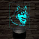 Japán akita 7 színű 3D led lámpa