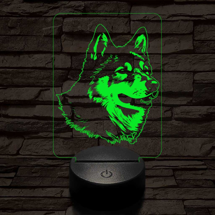 Japán akita 7 színű 3D led lámpa