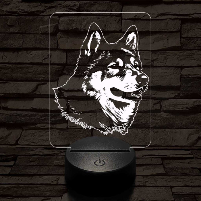 Japán akita 7 színű 3D led lámpa