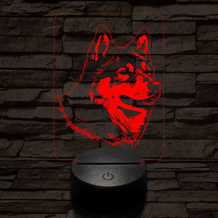 Japán akita 7 színű 3D led lámpa