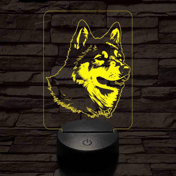 Japán akita 7 színű 3D led lámpa