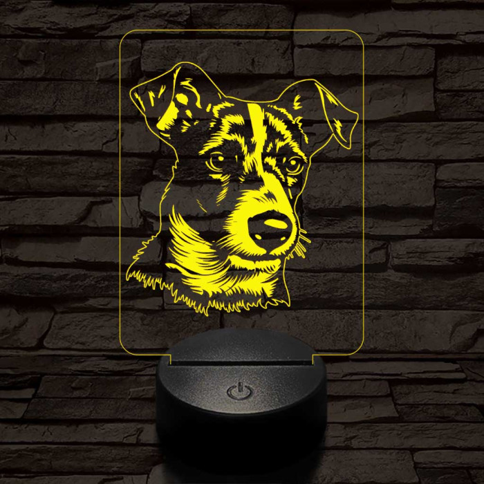 Jack russel terrier 7 színű 3D led lámpa