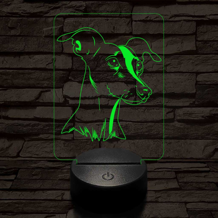 Kis olasz agár 7 színű 3D led lámpa