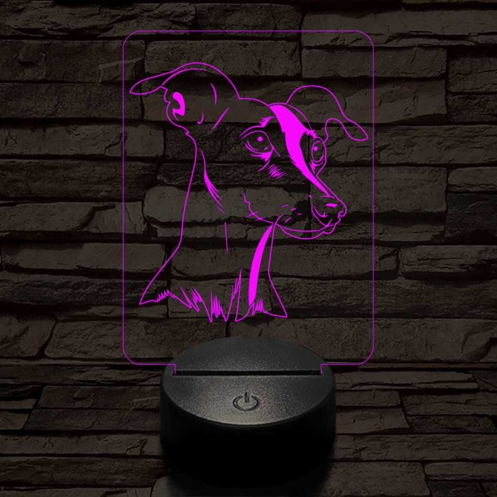 Kis olasz agár 7 színű 3D led lámpa