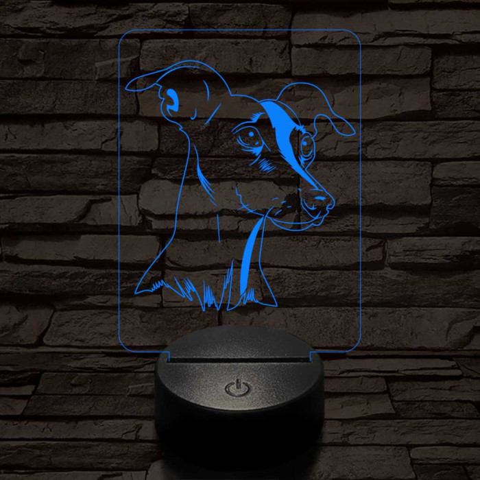 Kis olasz agár 7 színű 3D led lámpa