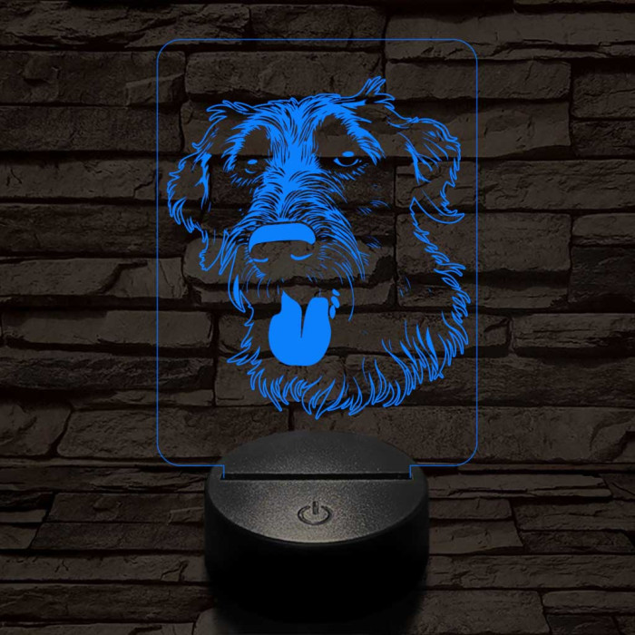 Ír farkaskutya 7 színű 3D led lámpa