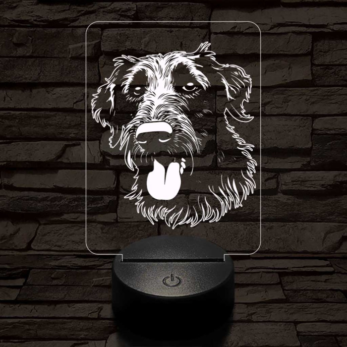 Ír farkaskutya 7 színű 3D led lámpa