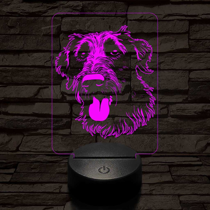 Ír farkaskutya 7 színű 3D led lámpa