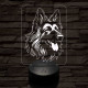 Belga juhászkutya 7 színű 3D led lámpa