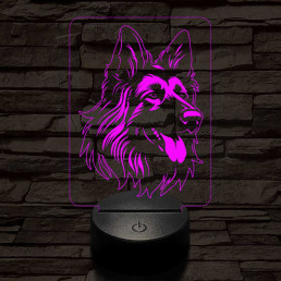 Belga juhászkutya 7 színű 3D led lámpa