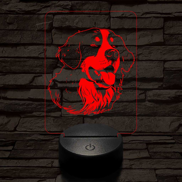 Berni pásztorkutya 7 színű 3D led lámpa
