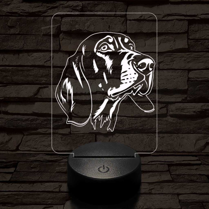 Fekete-cser mosómedvekopó 7 színű 3D led lámpa