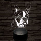 Boston terrier 7 színű 3D led lámpa