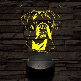 Boxer kutya 7 színű 3D led lámpa