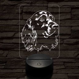Boykin spániel 7 színű 3D led lámpa