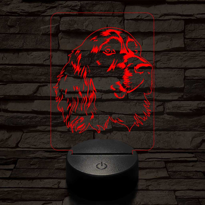 Boykin spániel 7 színű 3D led lámpa