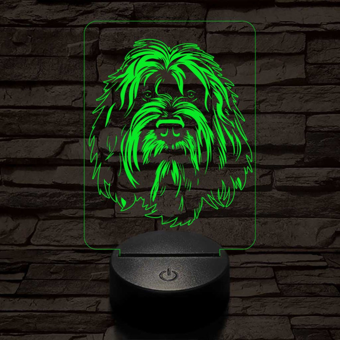 Brie-i juhászkutya 7 színű 3D led lámpa