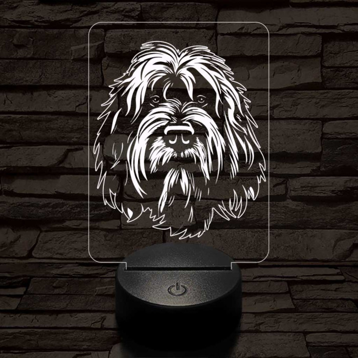 Brie-i juhászkutya 7 színű 3D led lámpa