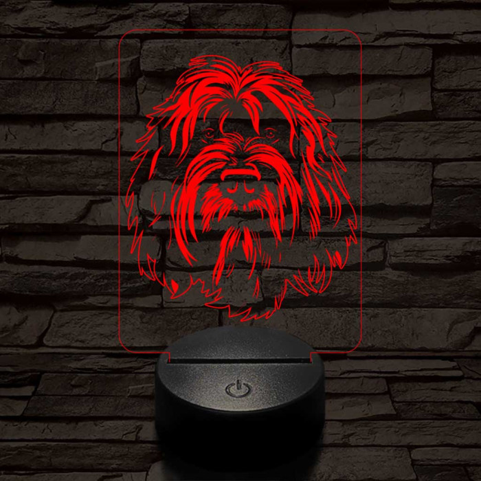 Brie-i juhászkutya 7 színű 3D led lámpa