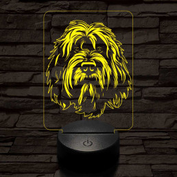 Brie-i juhászkutya 7 színű 3D led lámpa