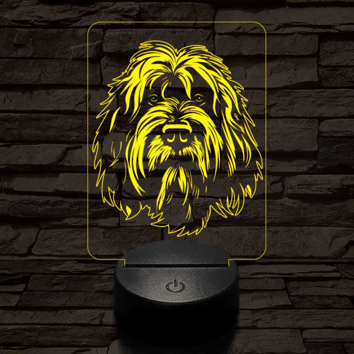 Brie-i juhászkutya 7 színű 3D led lámpa