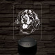 Breton spániel-fej 7 színű 3D led lámpa