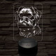 Belga törpe griffon 7 színű 3D led lámpa