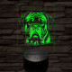 Bullmastiff 7 színű 3D led lámpa