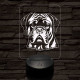 Bullmastiff 7 színű 3D led lámpa
