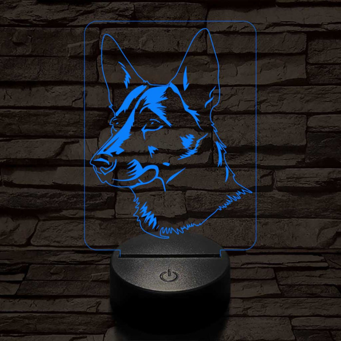 Kánaán kutya 7 színű 3D led lámpa