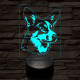 Törpe kutya (cardigan wels corgi) 7 színű 3D led lámpa
