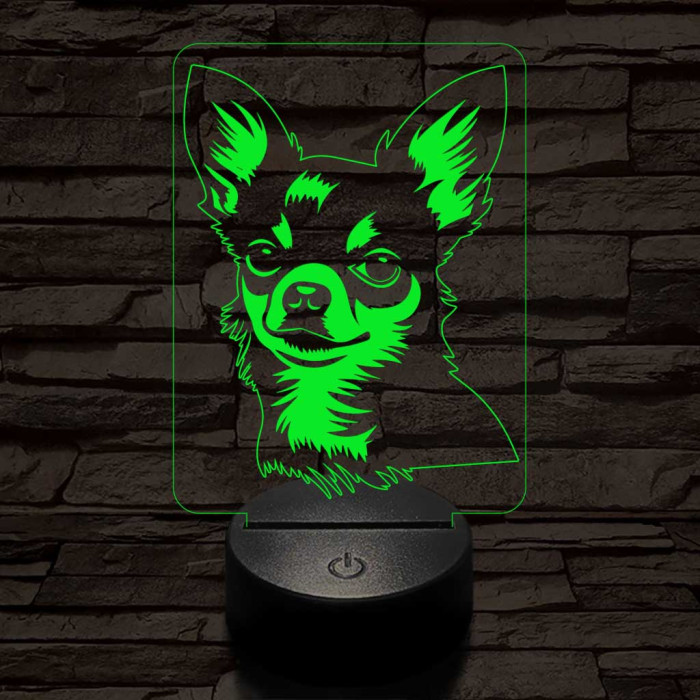 Csivava-fej 7 színű 3D led lámpa