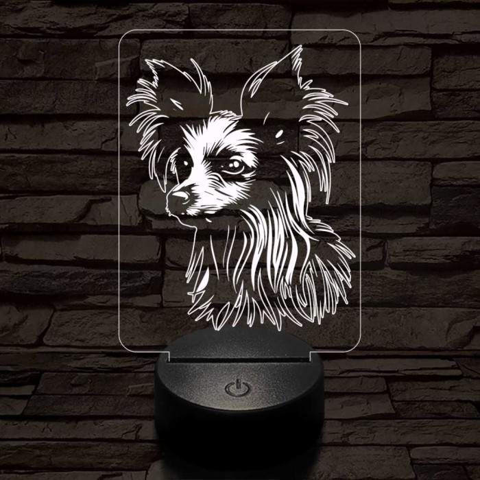 Kínai meztelen kutya 7 színű 3D led lámpa